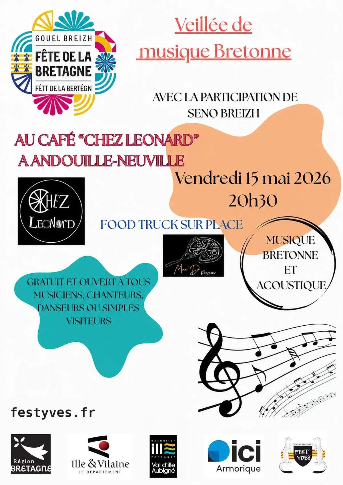 Veillée bretonne / fest noz en scène ouverte Chez Léonard 2026