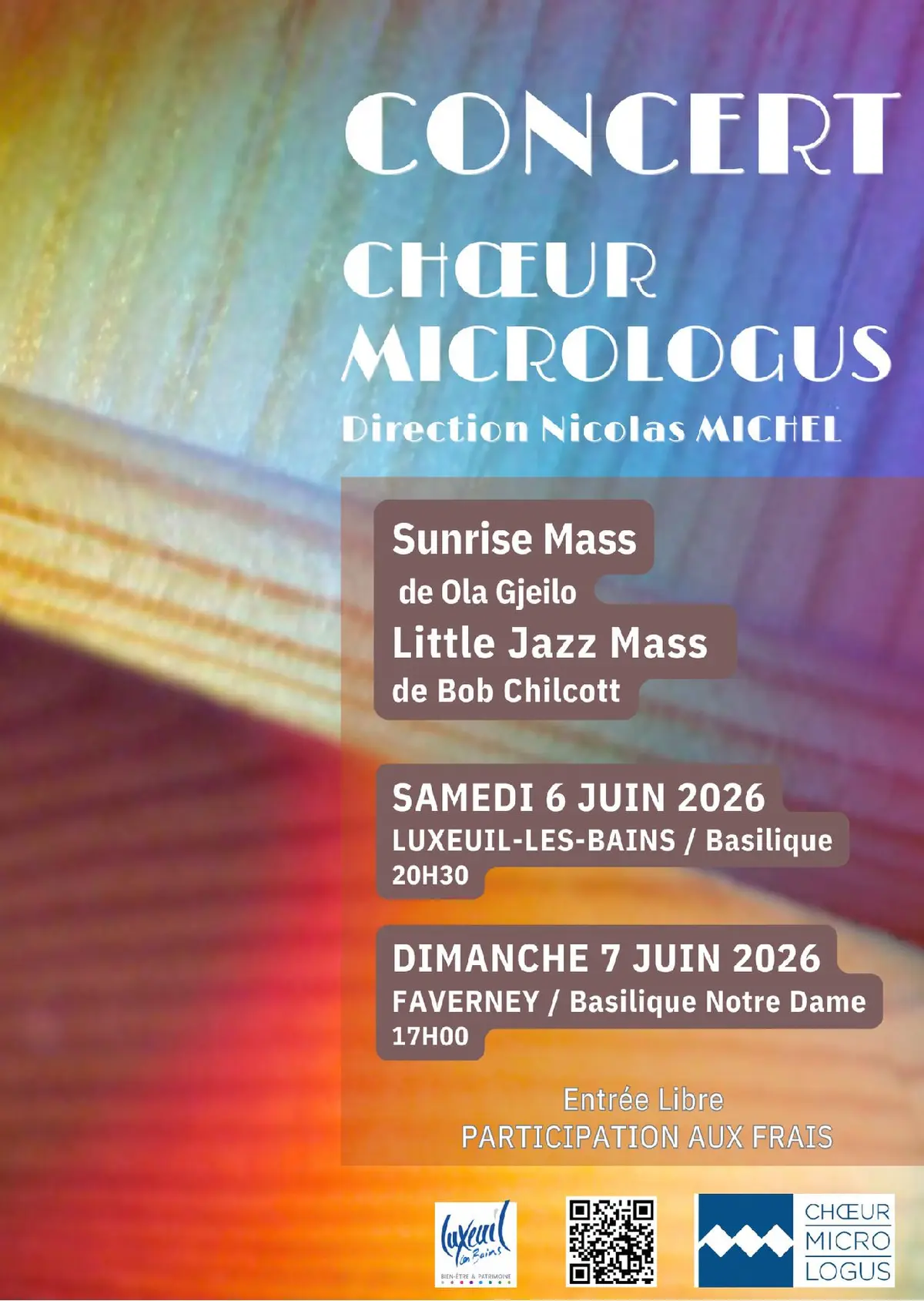 Concert classique et jazz, choeur et ensemble instrumental
