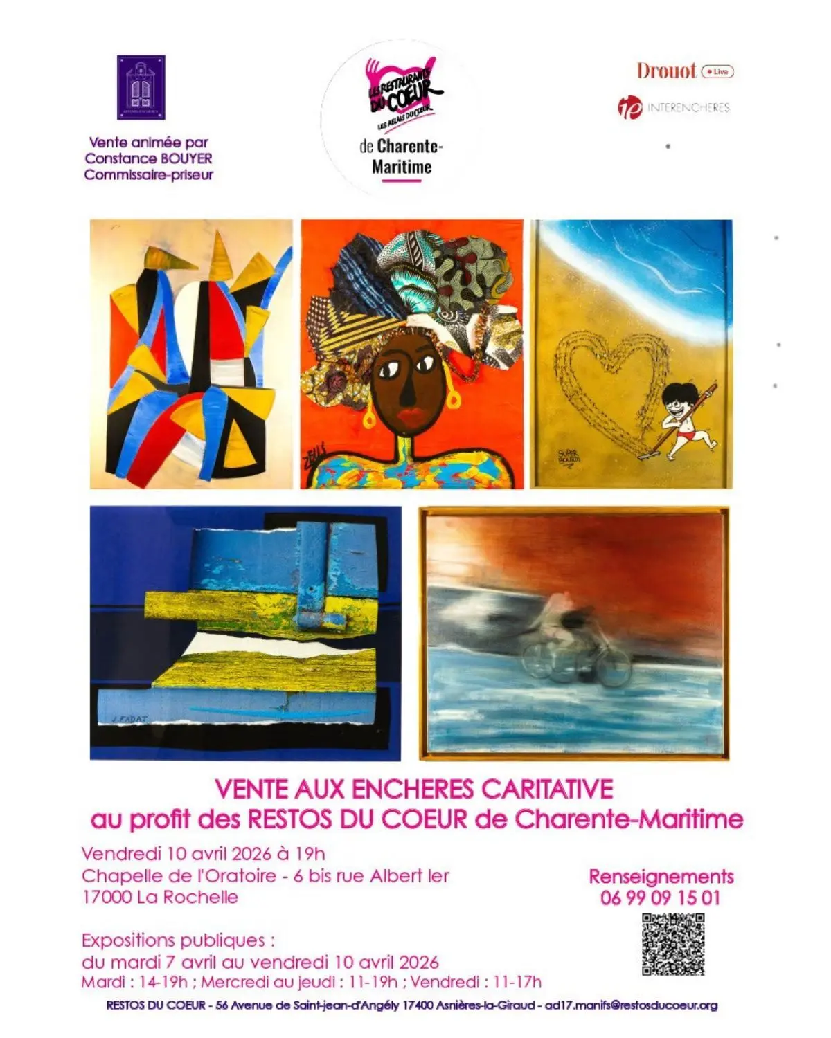Vente aux enchères CARITATIVE au PROFIT des RESTOS du COEUR