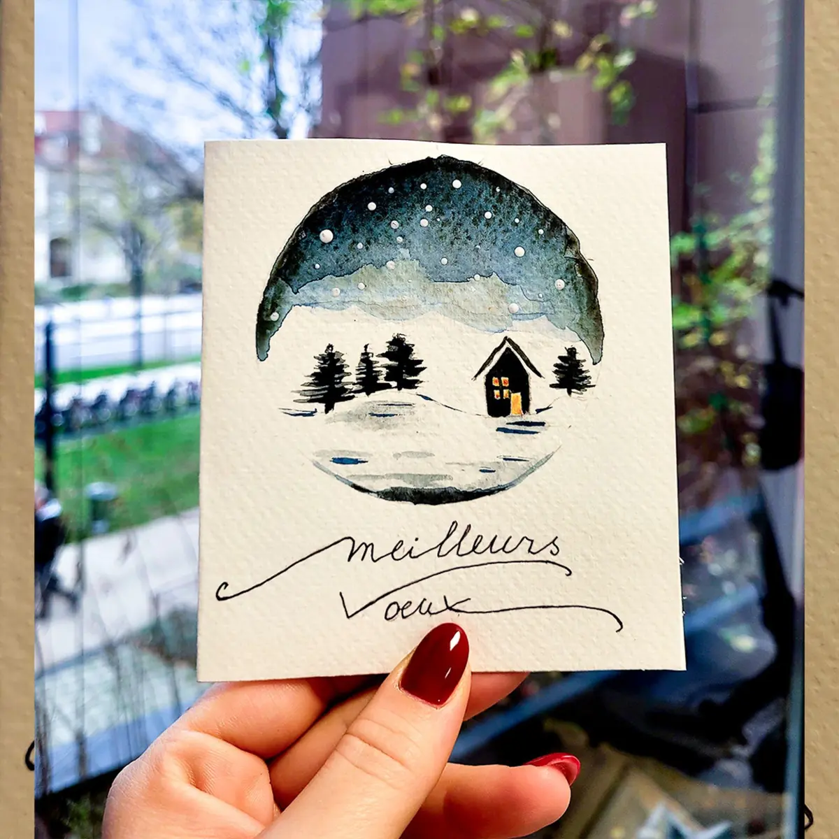 Cartes de vœux en aquarelle