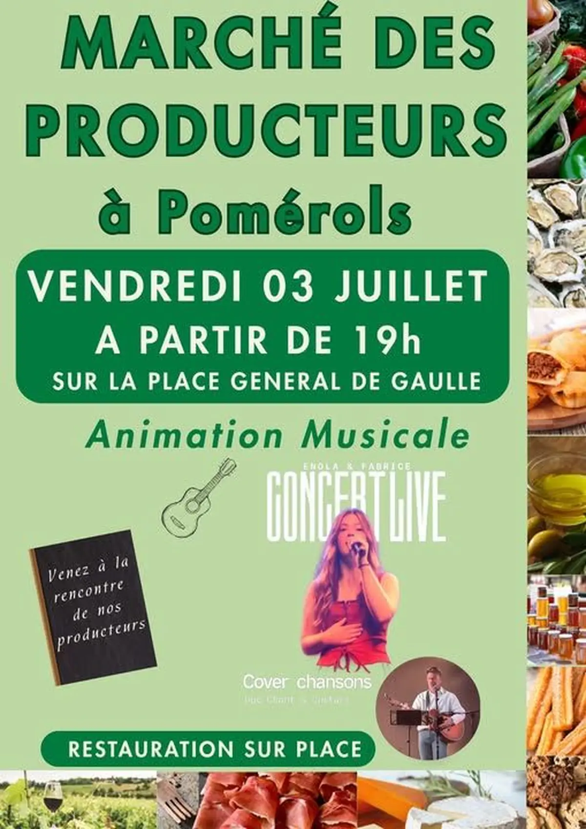 Marché des producteurs Pomerols vendredi 03 juillet 19H