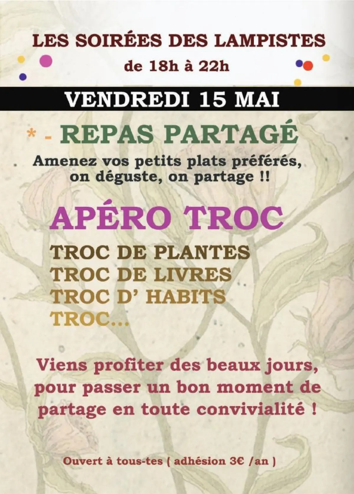 Apéro troc - repas partagé