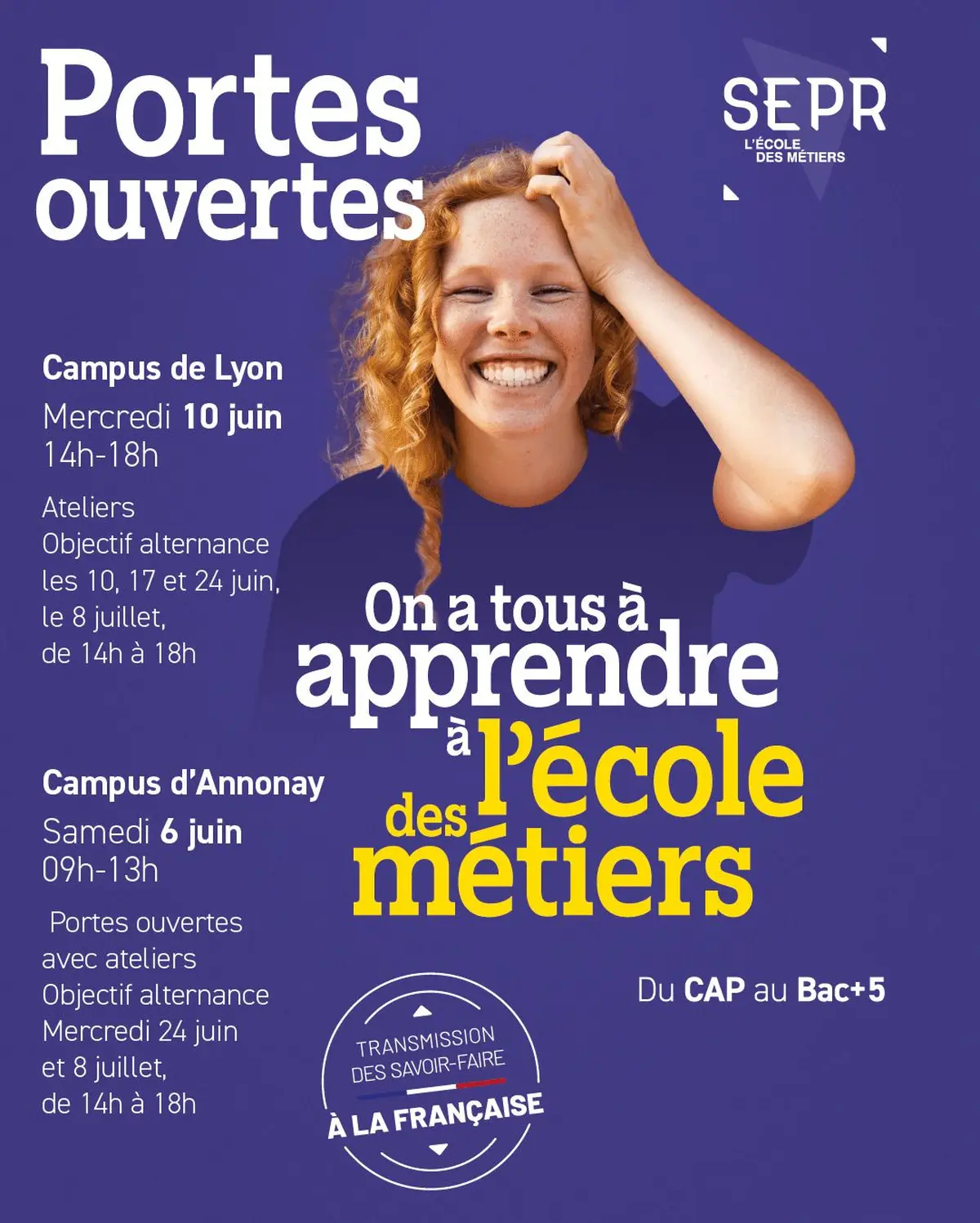 SEPR : Portes Ouvertes et Ateliers Objectif alternance - Campus d'Annonay