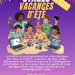 Stages vacances d'été : code, création de jeux vidéo, électronique...