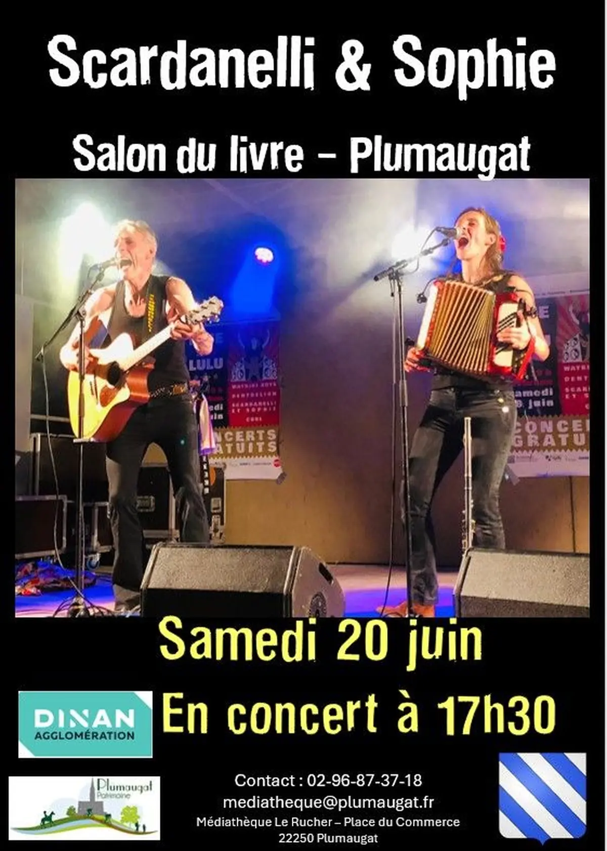Concert de Scardanelli and Sophie, samedi 20 juin à Plumaugat