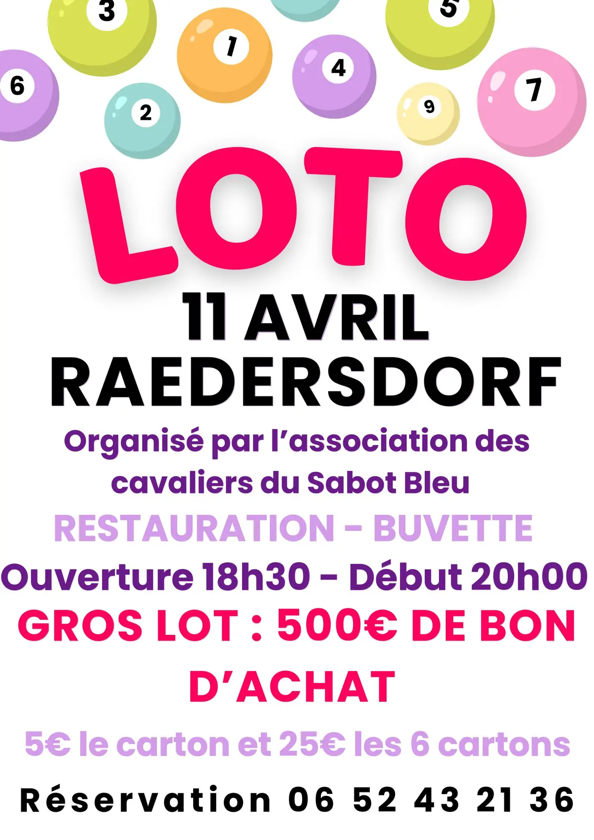 Loto de l’association des Cavaliers du Sabot Bleu