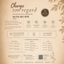 Change ton regard - Ateliers photo immersifs au fil de l’été 2026