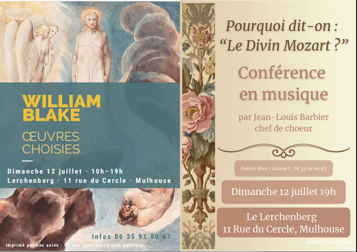 Expo William Blake & Conférence en musique: Pourquoi dit-on Le Divin Mozart