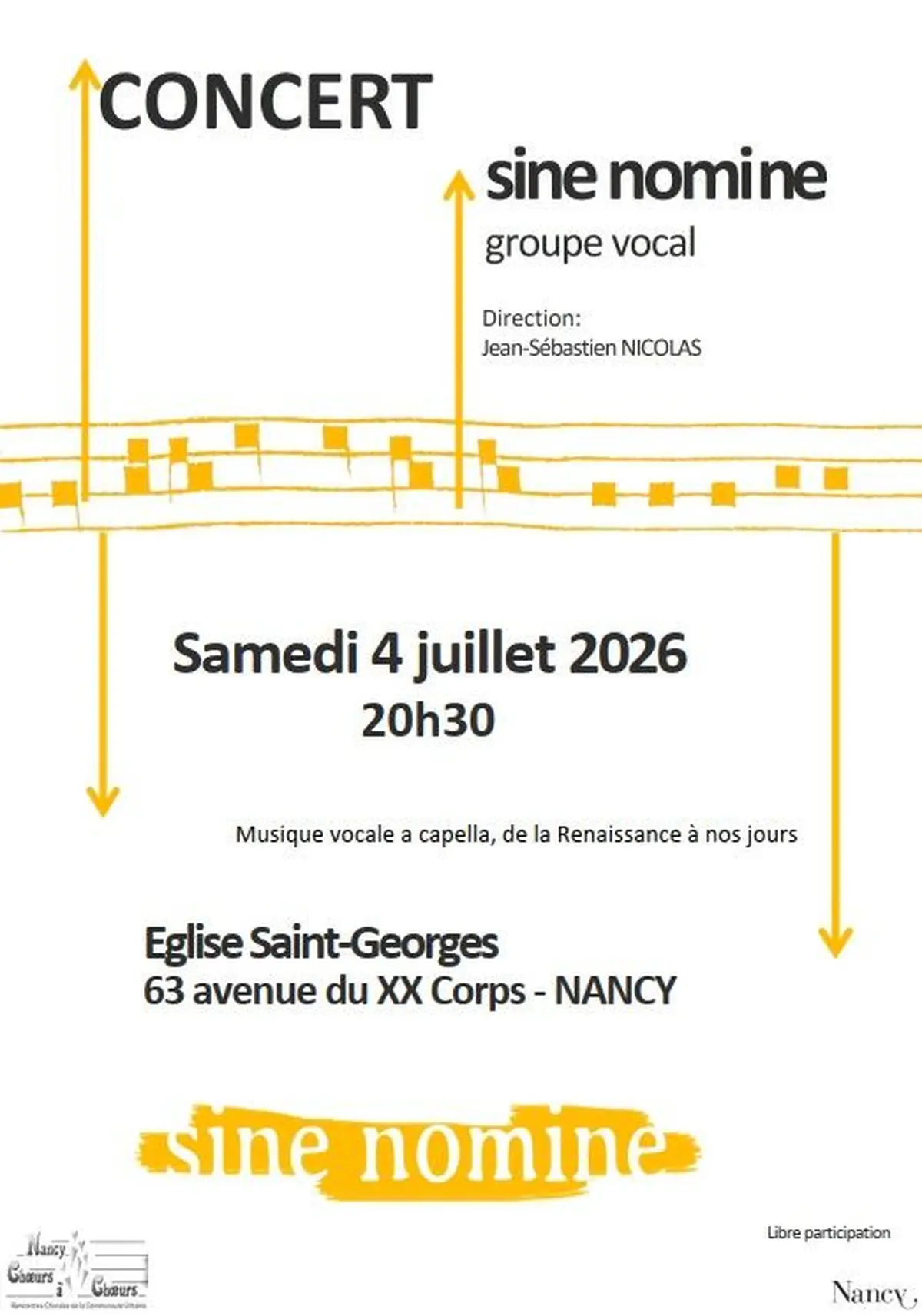 Concert de fin de saison - ensemble vocal Sine Nomine