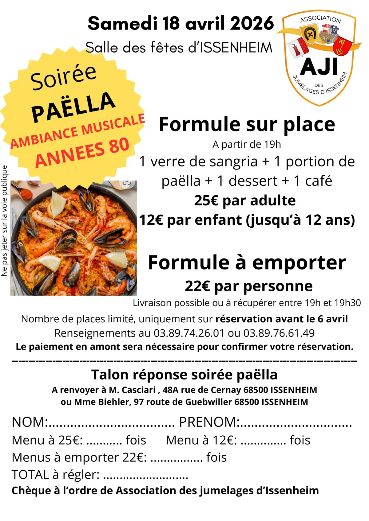 Soirée Paëlla ISSENHEIM