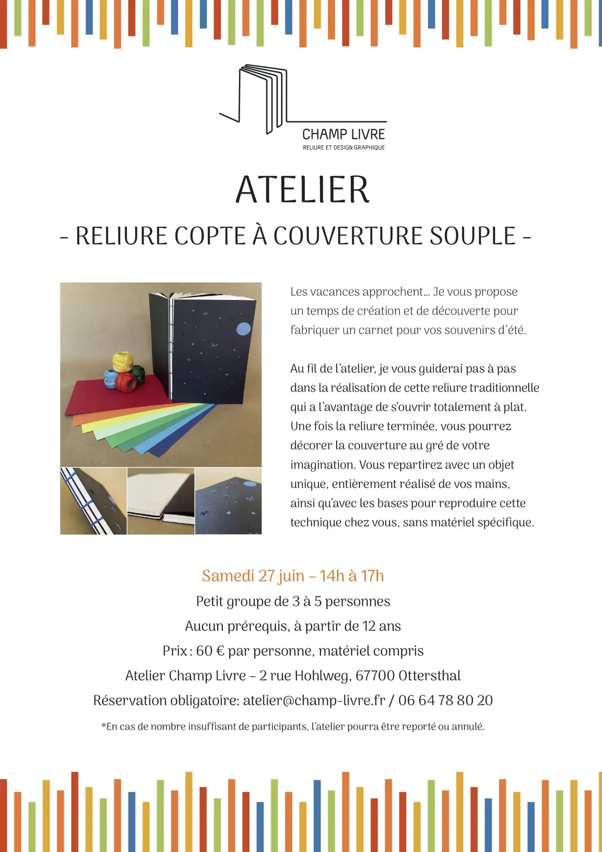 Atelier de reliure : fabriquer un carnet pour les souvenirs d'été