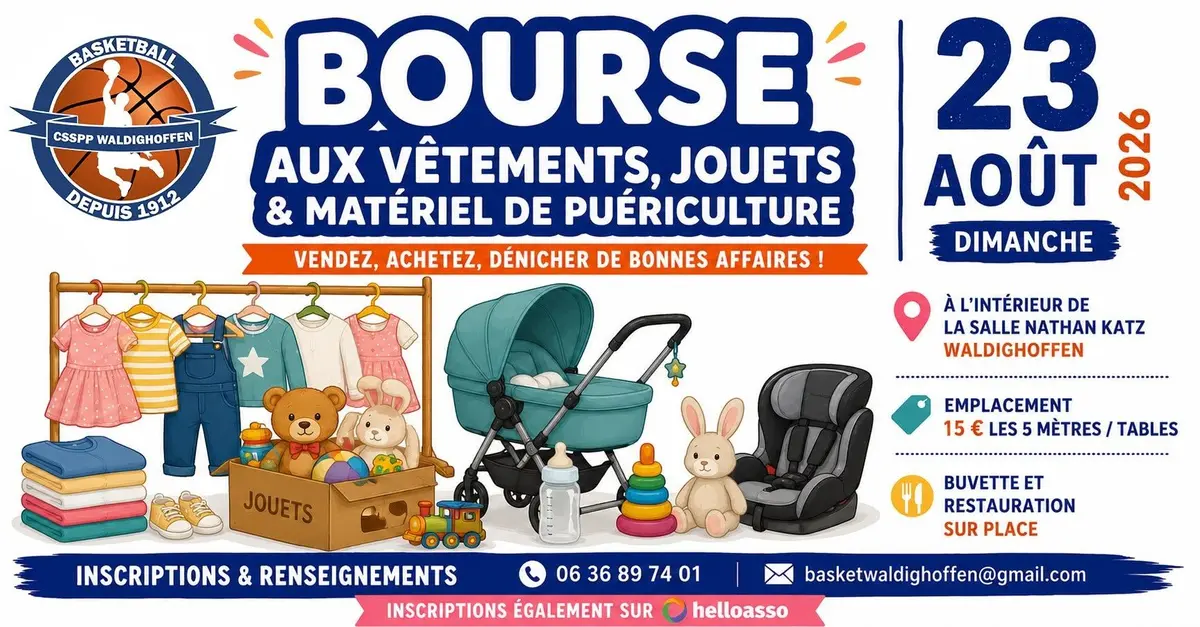 Bourse aux vêtements, jouets et matériel de puériculture 2026