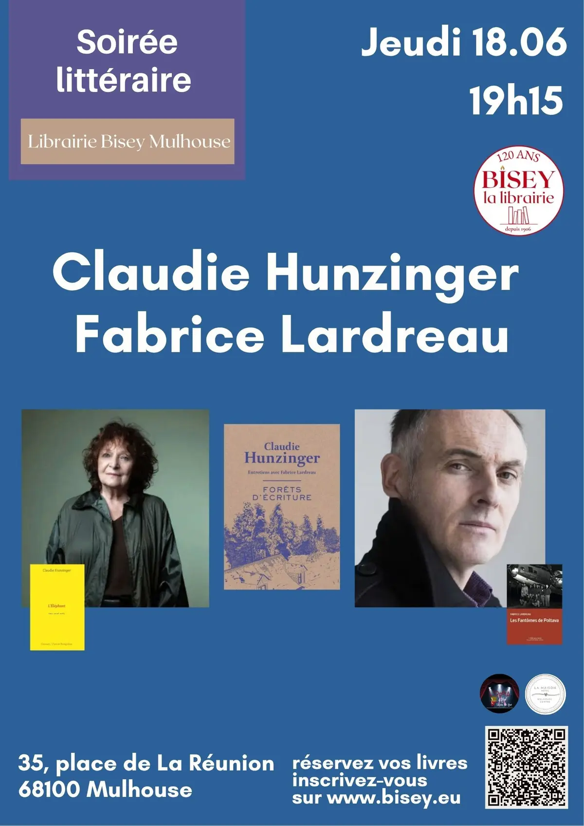 Soirée littéraire Claudie Hunzinger et Fabrice Lardreau - Forêts d'écriture 