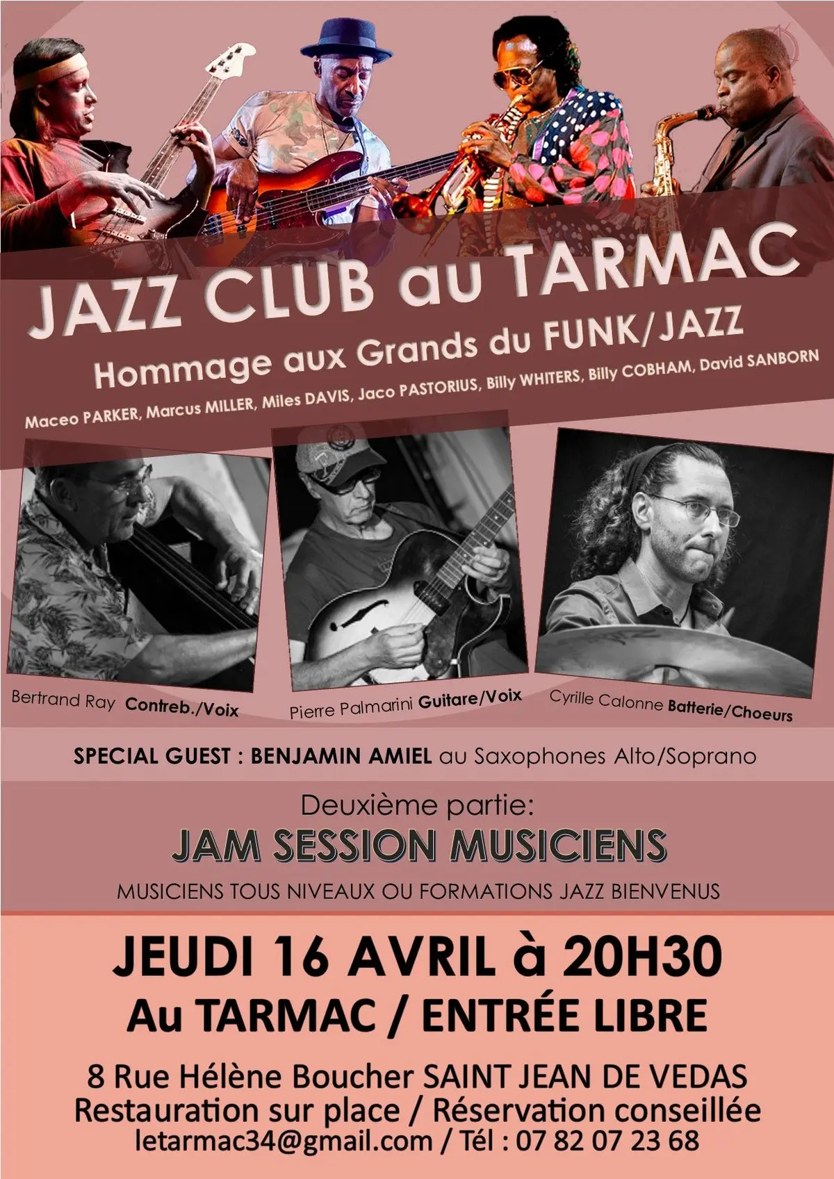 Hommage à Maceo Parker, Marcus Miller, Miles Davies, Jaco Pastorius