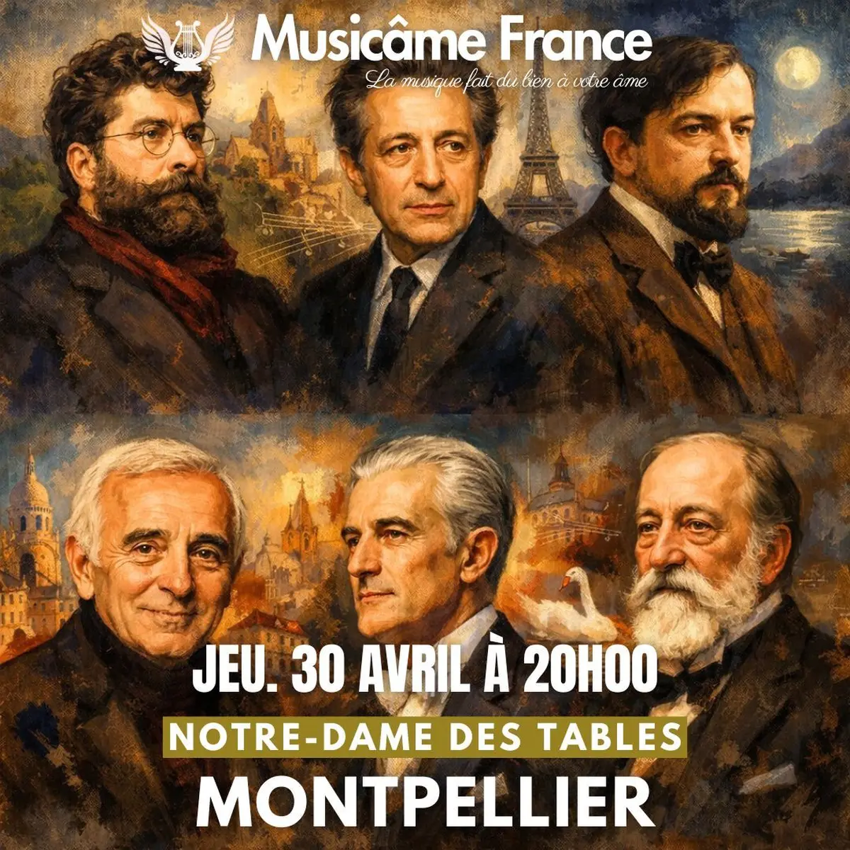 Concert à Montpellier : Debussy, Ravel, Bizet, Aznavour, Saint-Saëns, Dutilleux