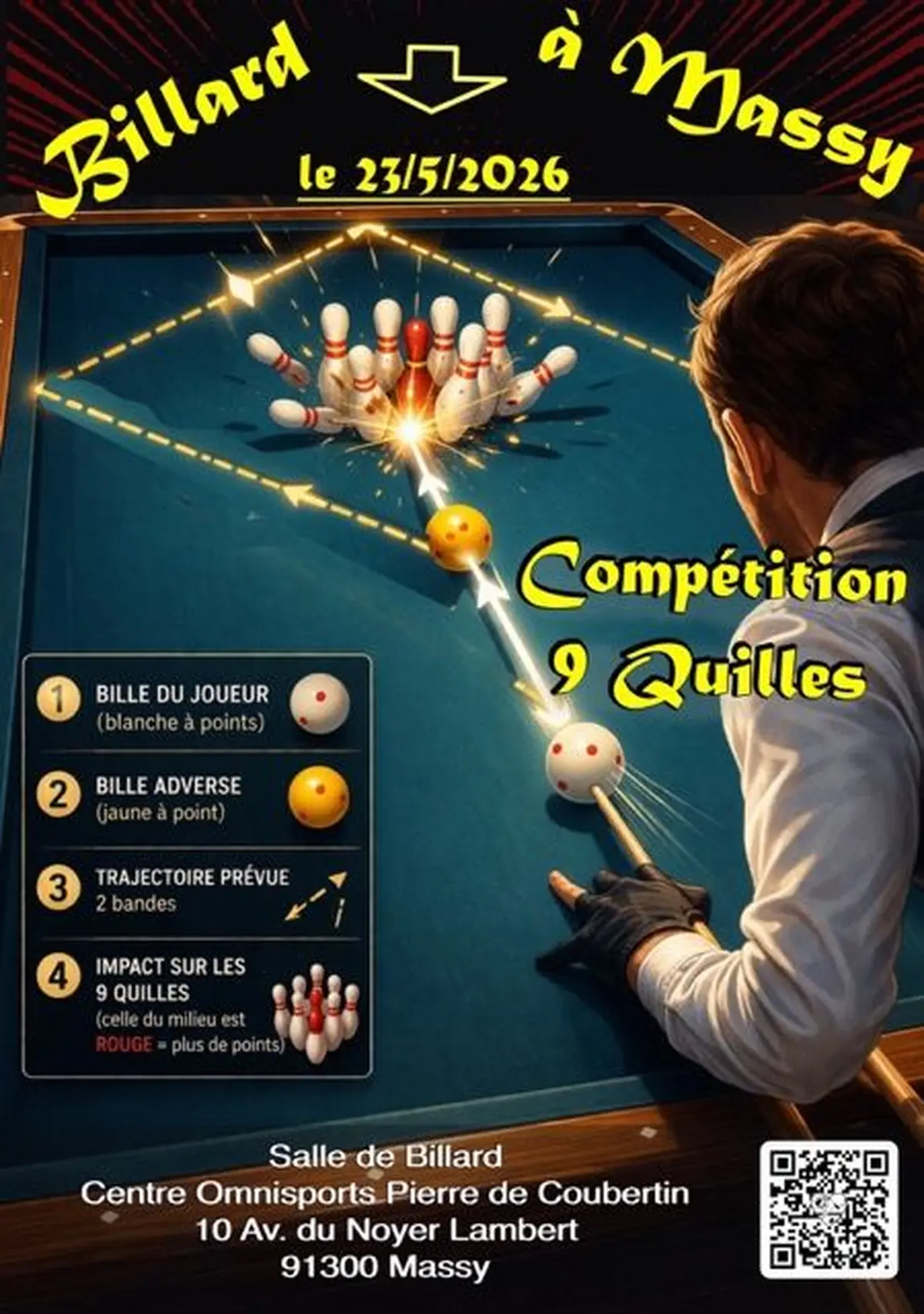 Compétition de Billard à 9 Quilles à Massy !