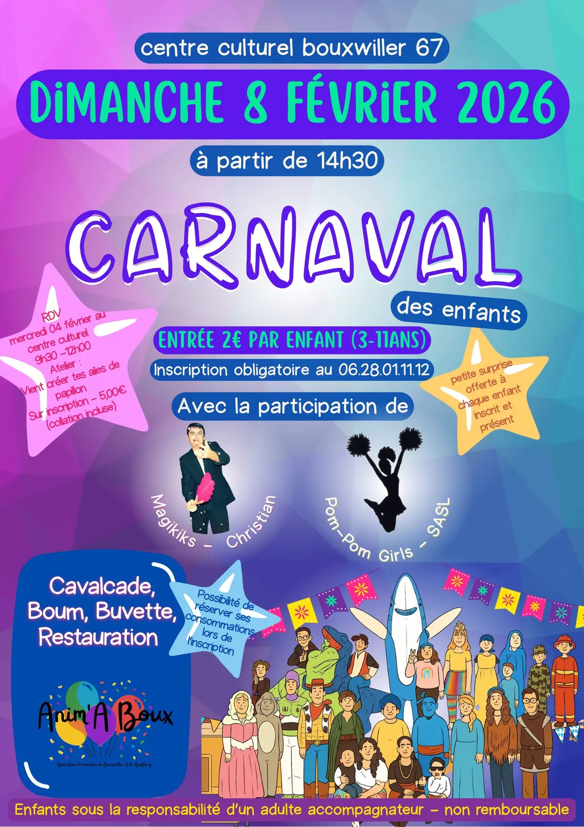 Atelier création ailes de papillon pour le Carnaval des enfants