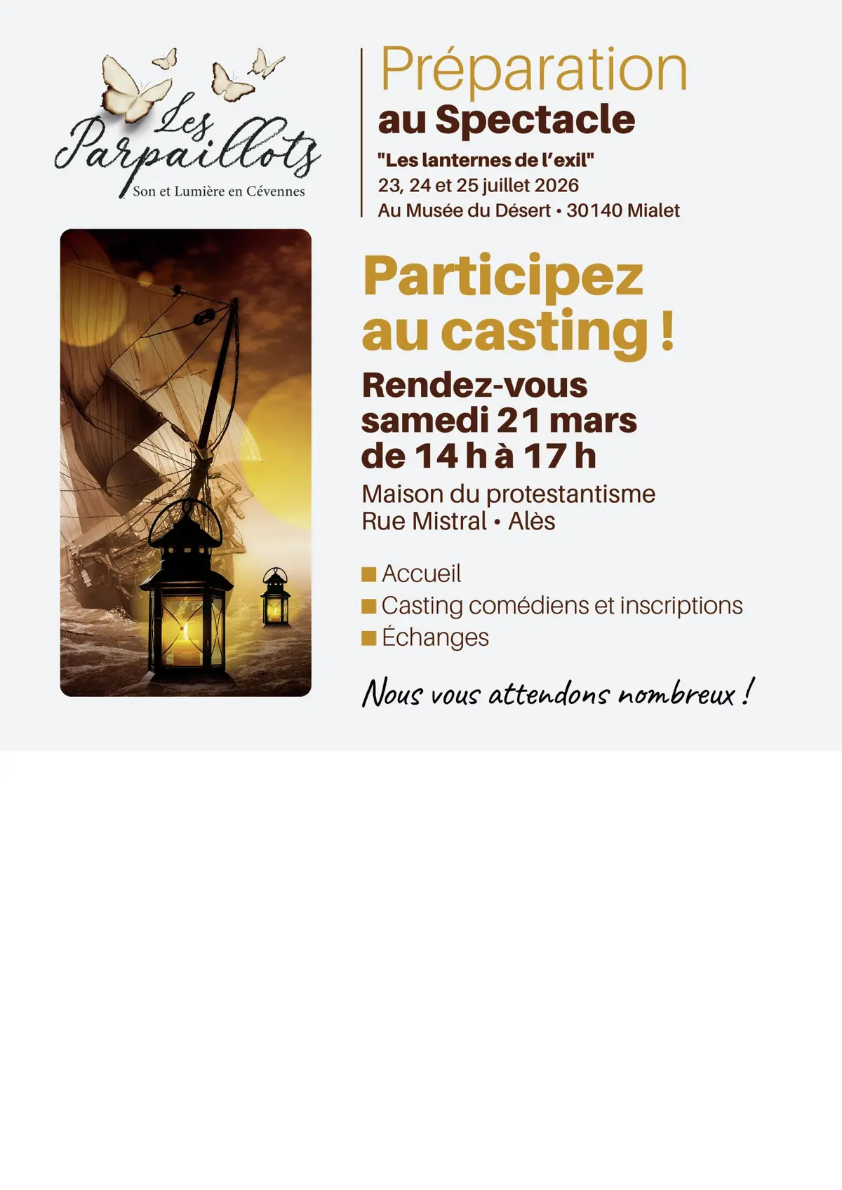 Casting Les Lanternes de l'Exil