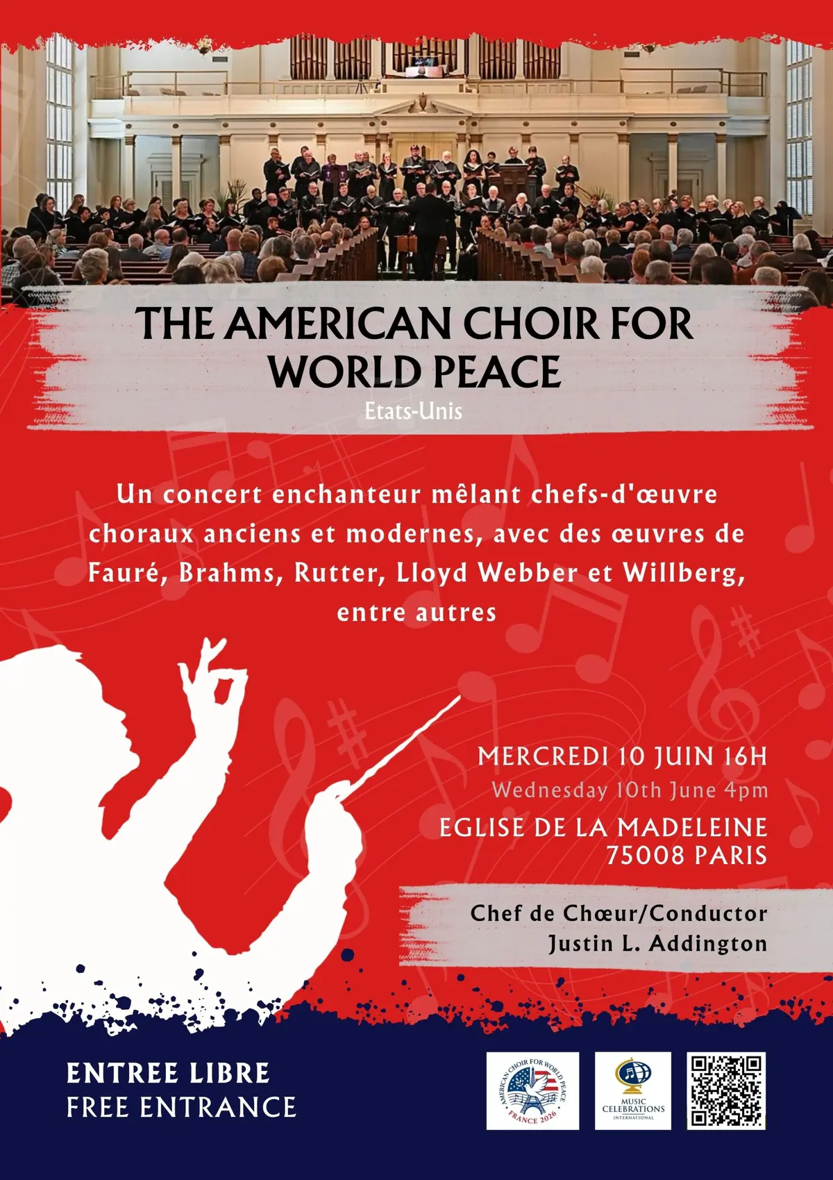 American Choir for World Peace à l'Église de la Madeleine