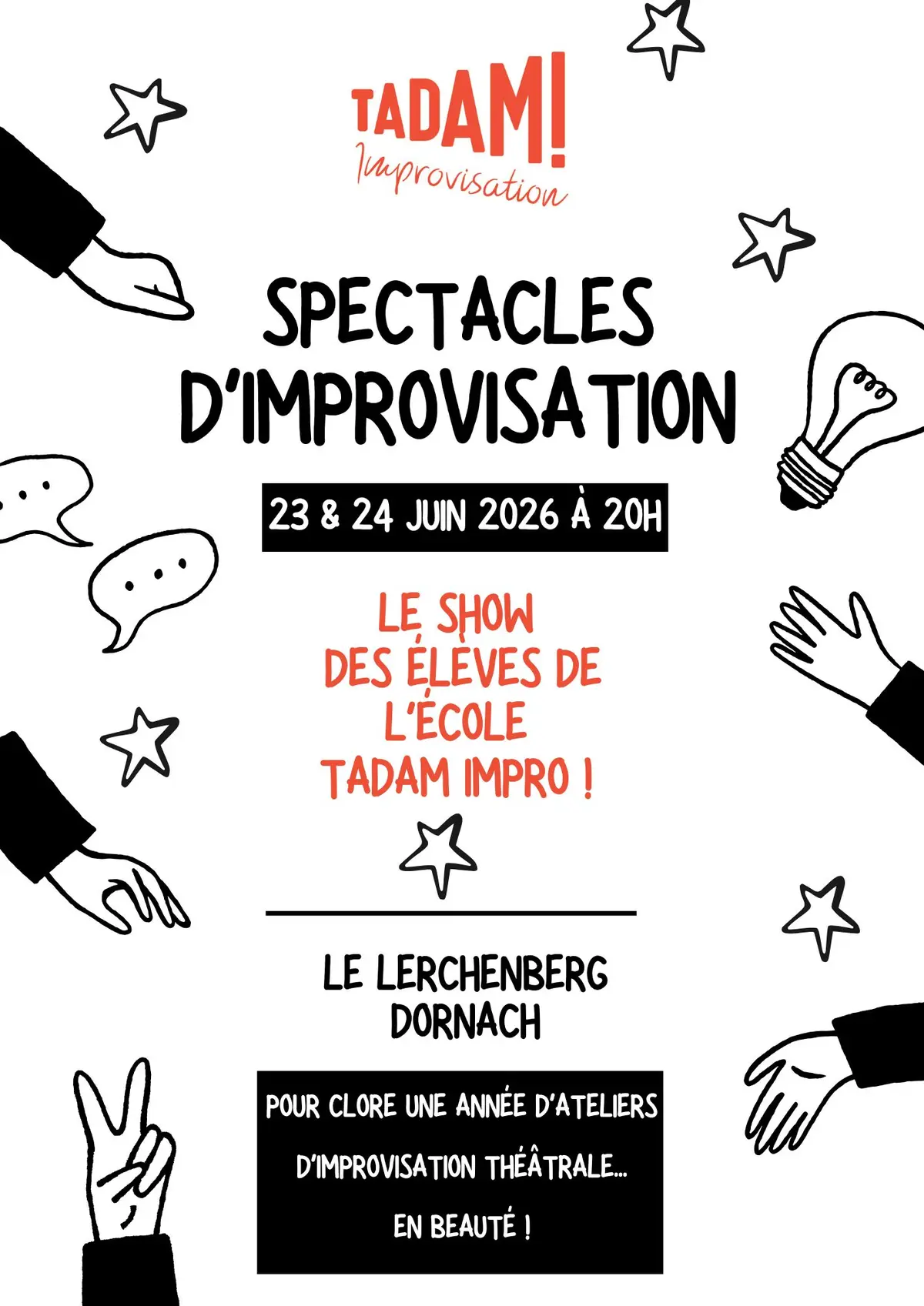 Spectacle d'impro de l'école Tadam