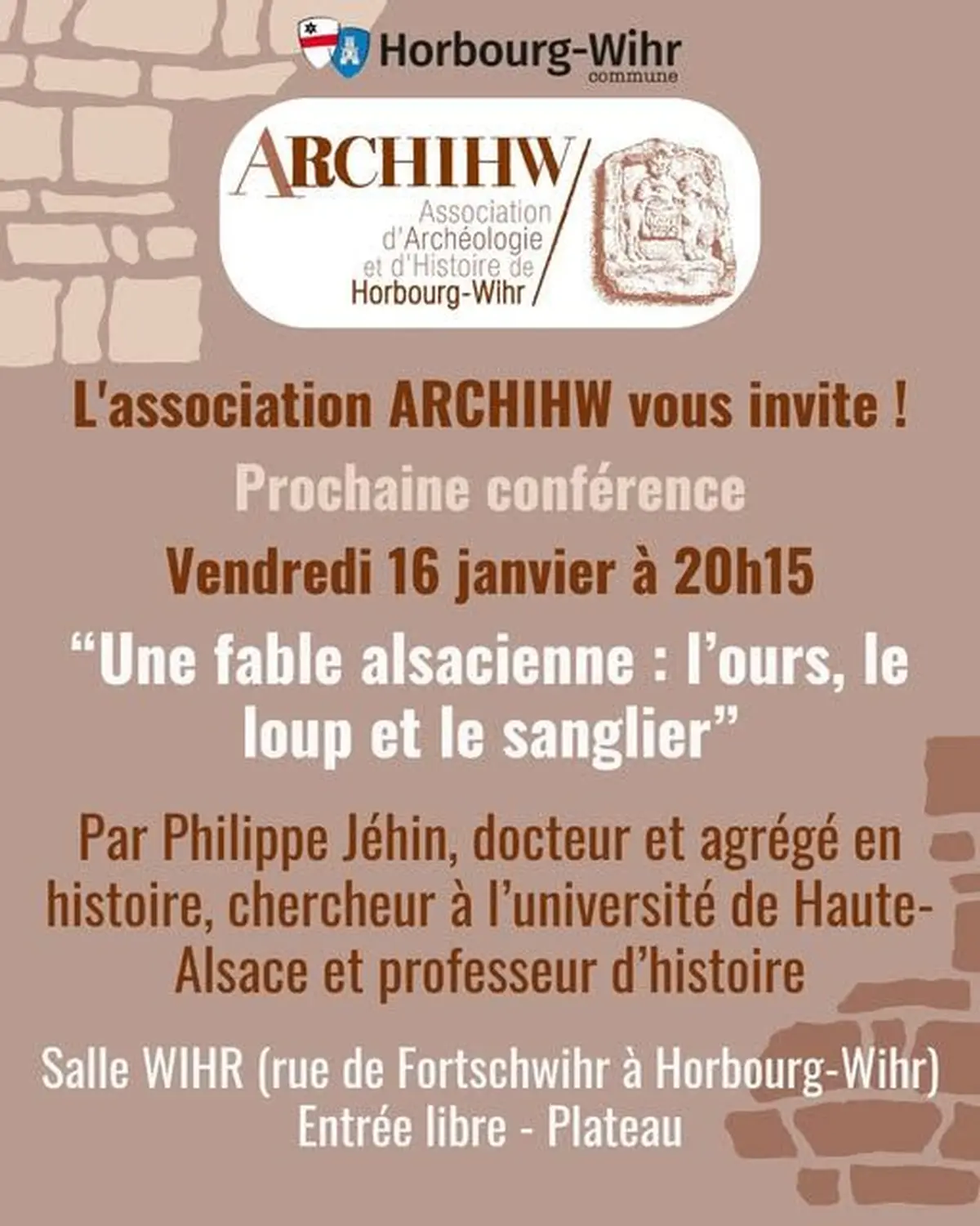 Conférence : Une fable alsacienne, l'ours, le loup et le sanglier