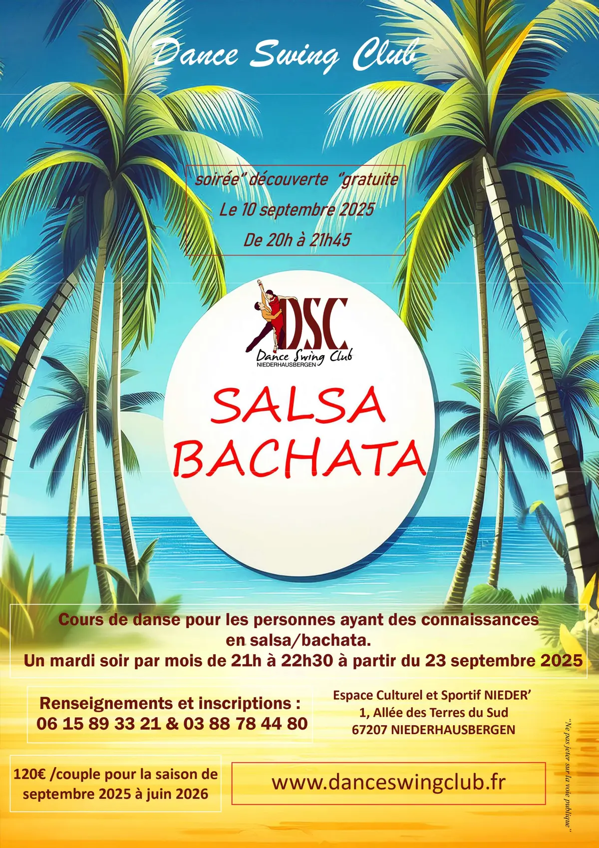 Cours de SALSA et BACHATA   niveau DEBUTANT  + 
