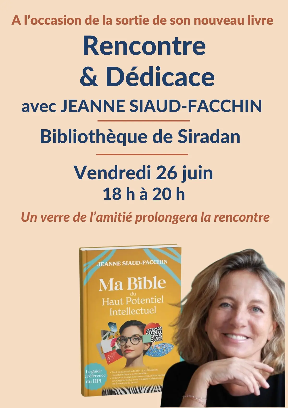 Rencontre et Dédicace autour du nouveau livre de Jeanne Siaud-Facchin 