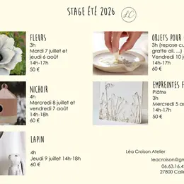 Stages modelage été 2026