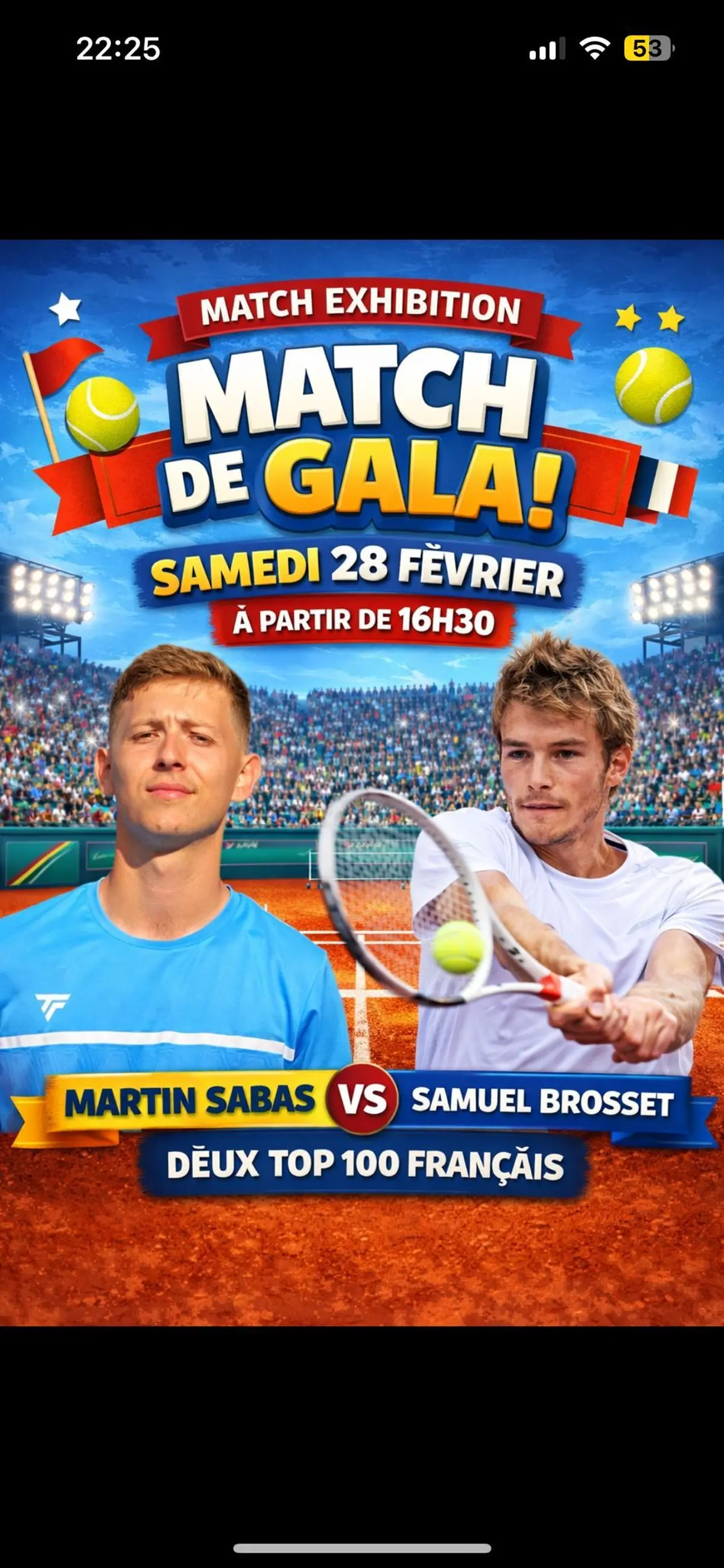 Match de gala entre 2 joueurs top 100 français 
