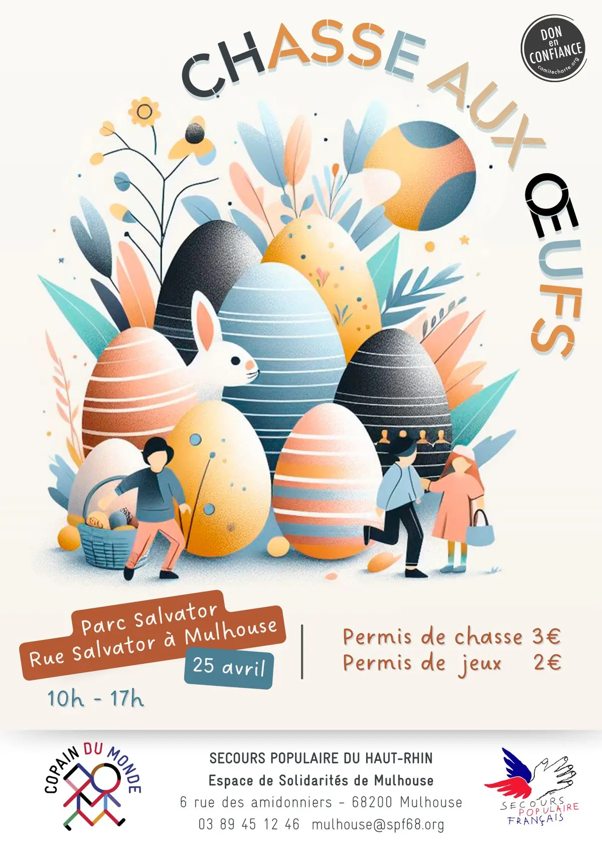 Chasse aux Œufs solidaire du Secours populaire du Haut-Rhin - Mulhouse