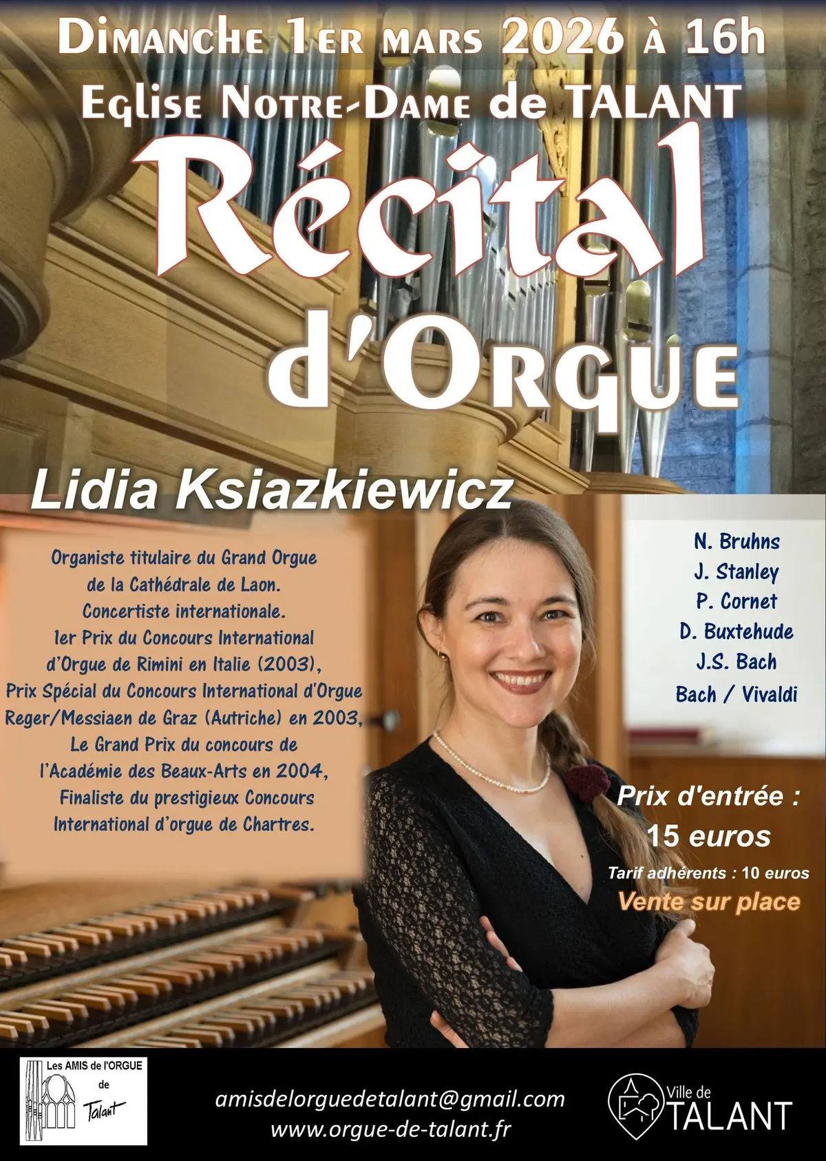 Concert d'Orgue à Talant, avec Lidia Ksiazkiewicz