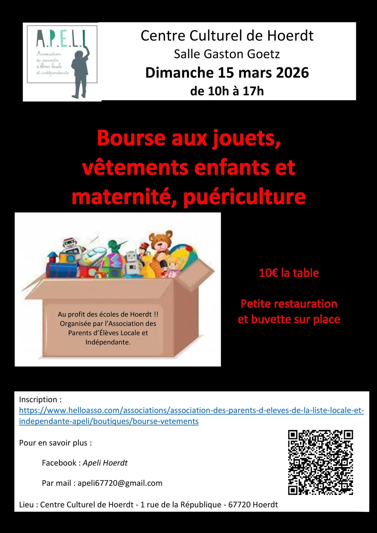 Bourse aux jouets et vêtements enfants