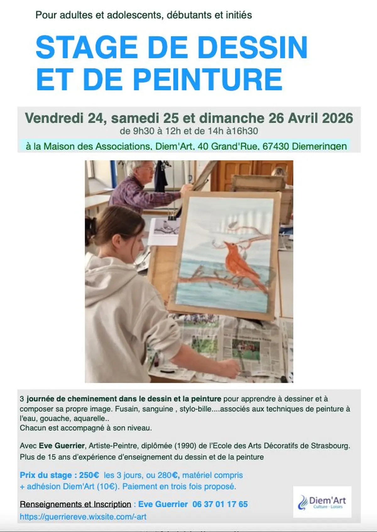 Stage de dessin et de peinture à Diemeringen