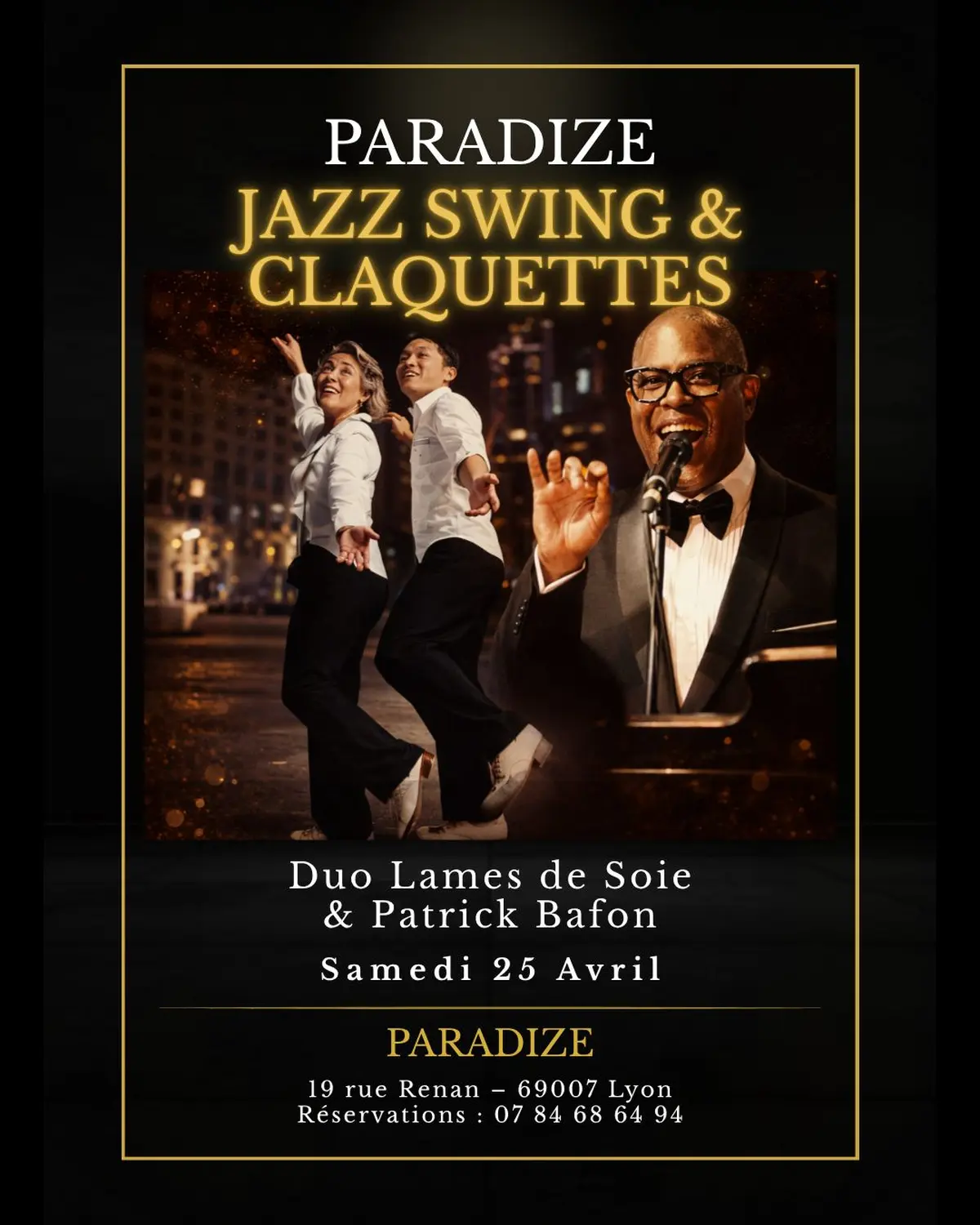 Diner Concert JAZZ SWING & CLAQUETTES (avec Tap et danse Jam)