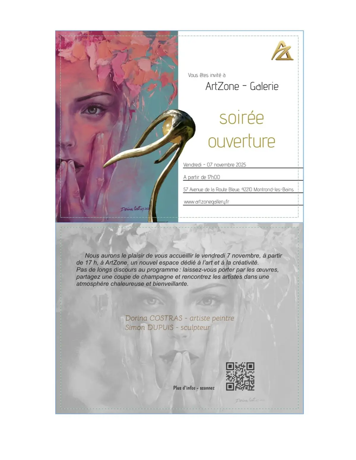 ArtZone en lumière – Peintures de Dorina Costras & Sculptures de Simon Dupuis