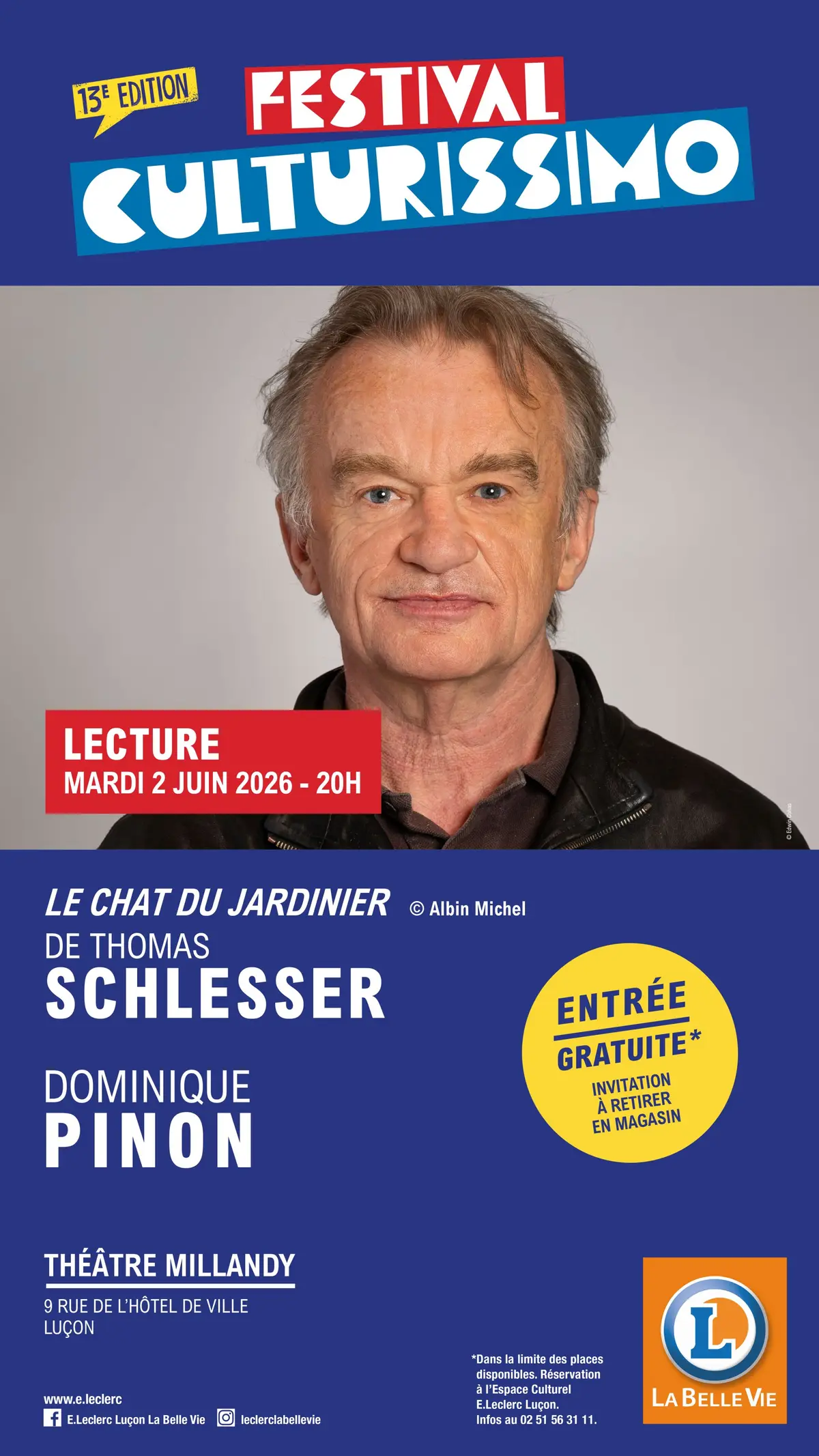 Festival Culturissimo - Lecture de Dominique Pinon