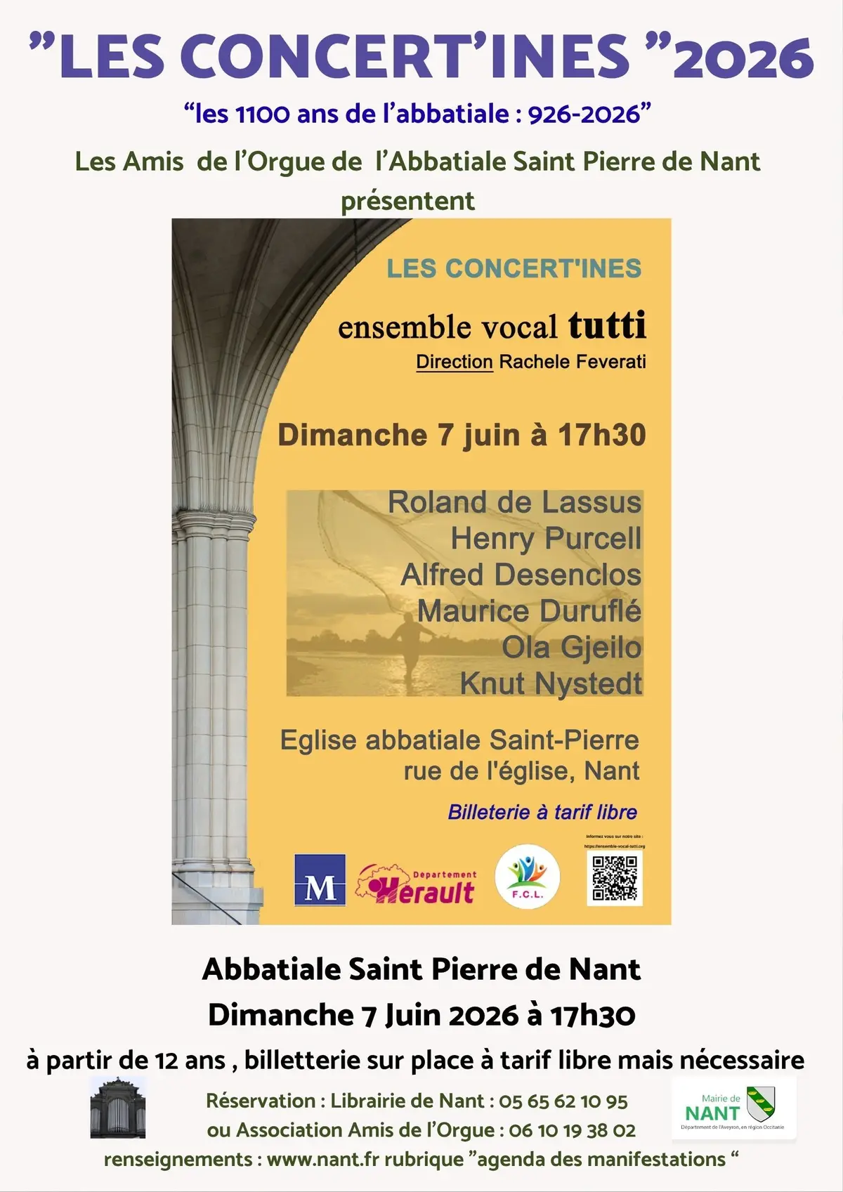 Les Concert'ines 2026 à l'abbatiale Saint Pierre de Nant 