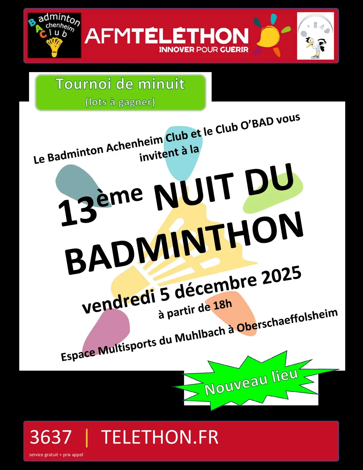 Nuit du Badminton au profit du Téléthon