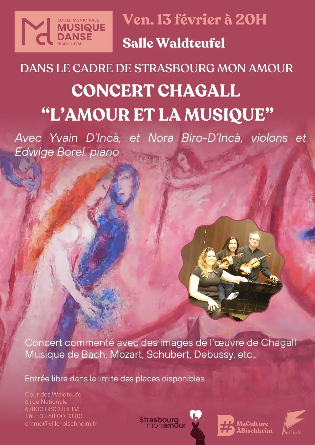 Concert Chagall : l'amour et la musique