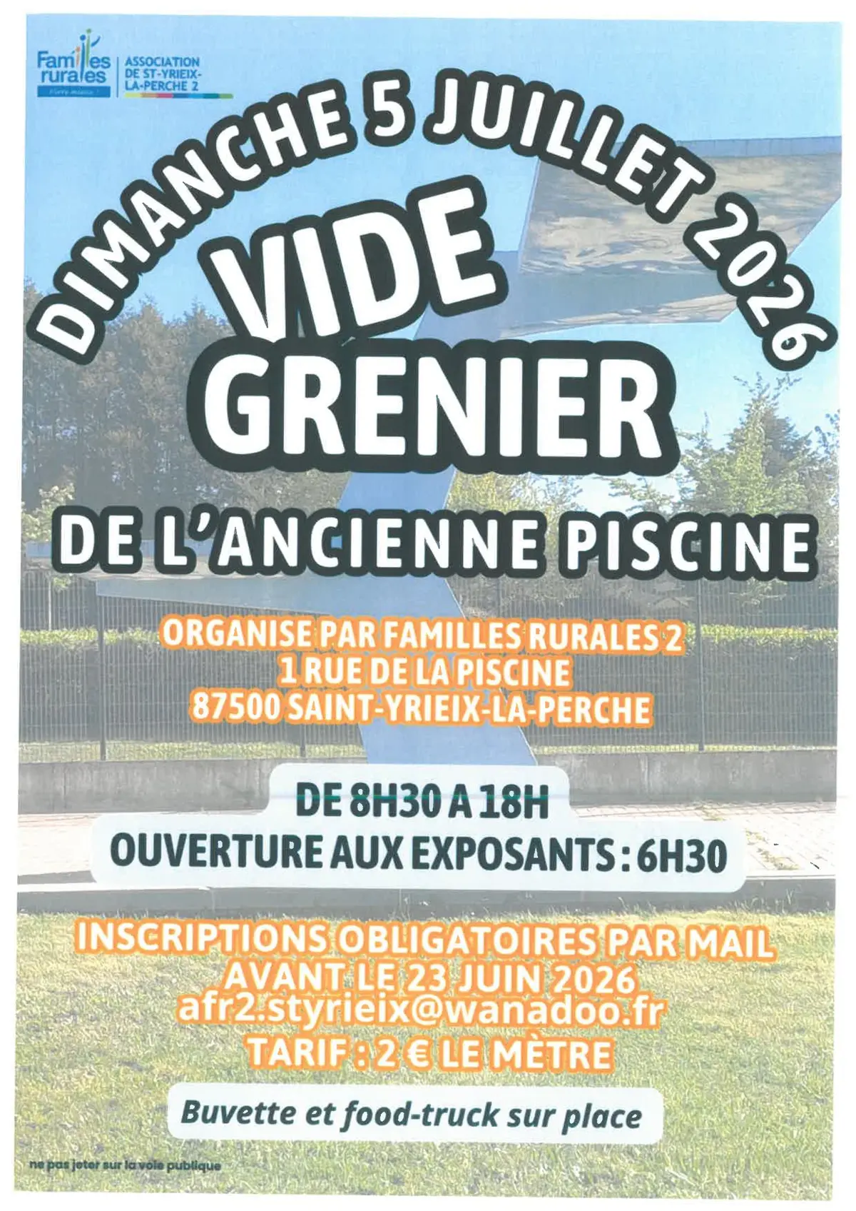 Familles Rurales - Vide grenier de l'ancienne piscine