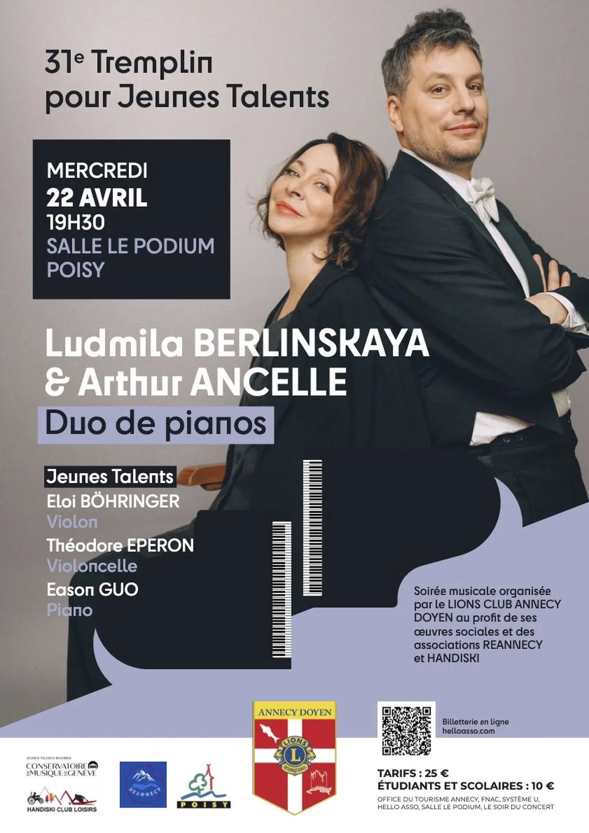 Concert de jeunes talents au profit du handicap et des patients en réanimation