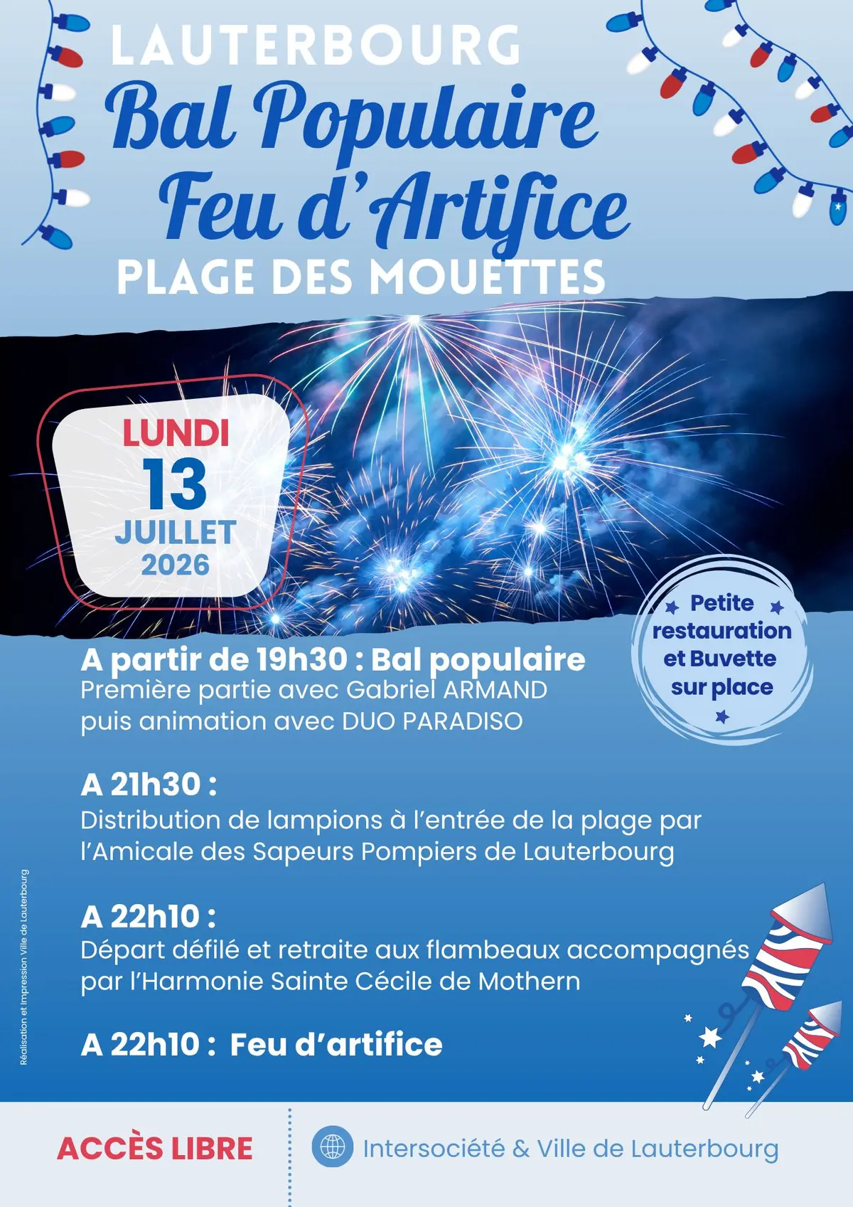 Feu d'artifice et bal populaire