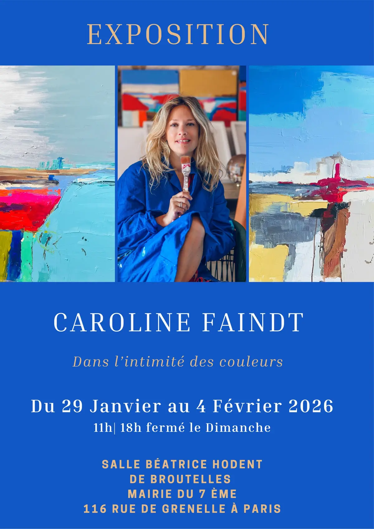 Exposition Caroline Faindt  Dans l’intimité des couleurs 