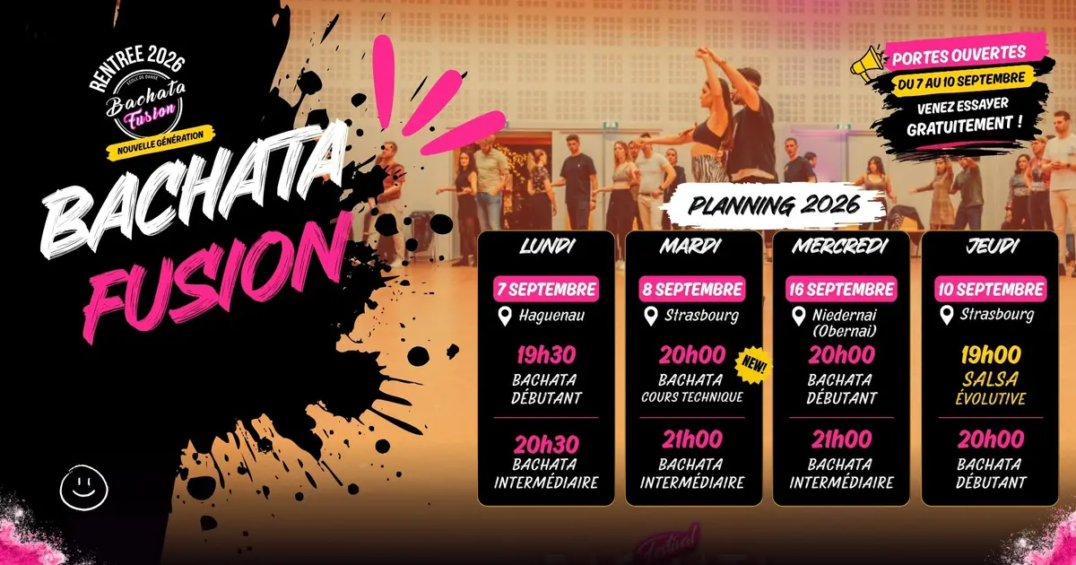 Cours collectifs Bachata et Salsa : Sept 2026