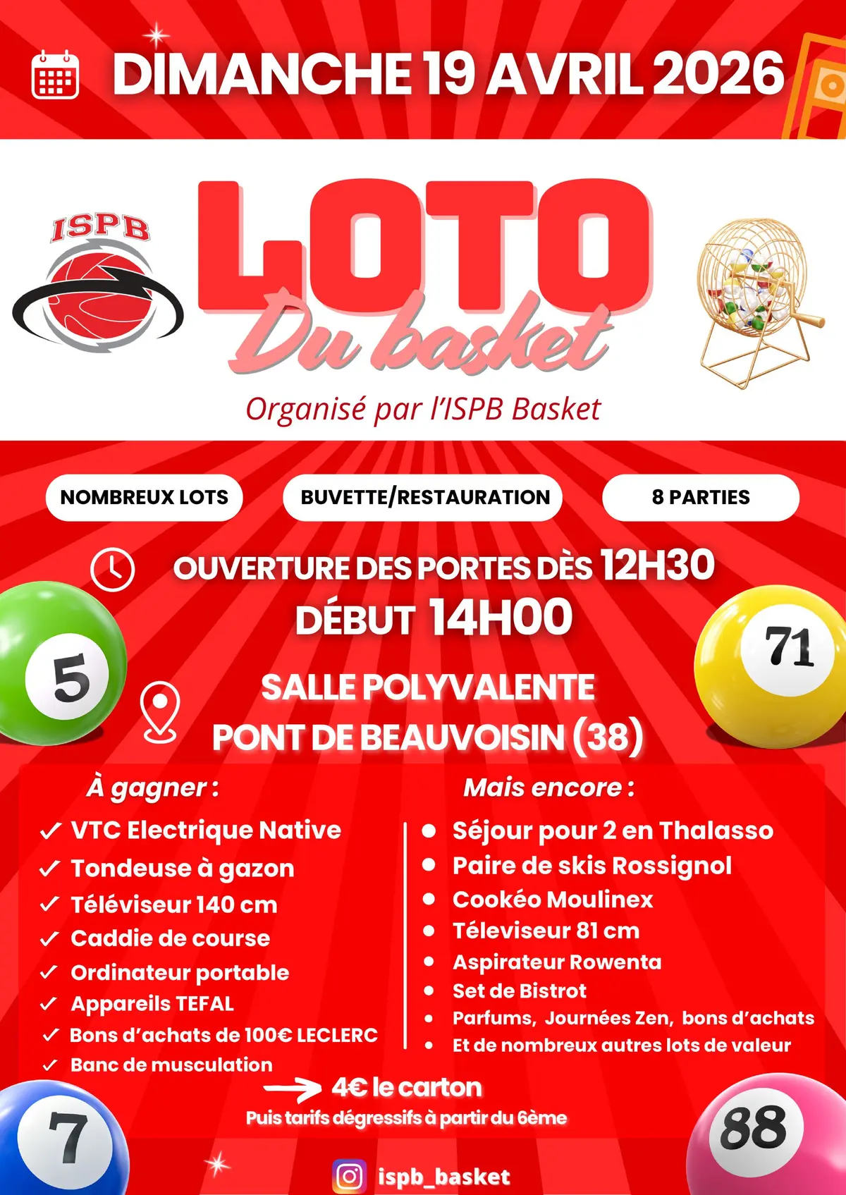 Grand Loto de l'ISPB Basket