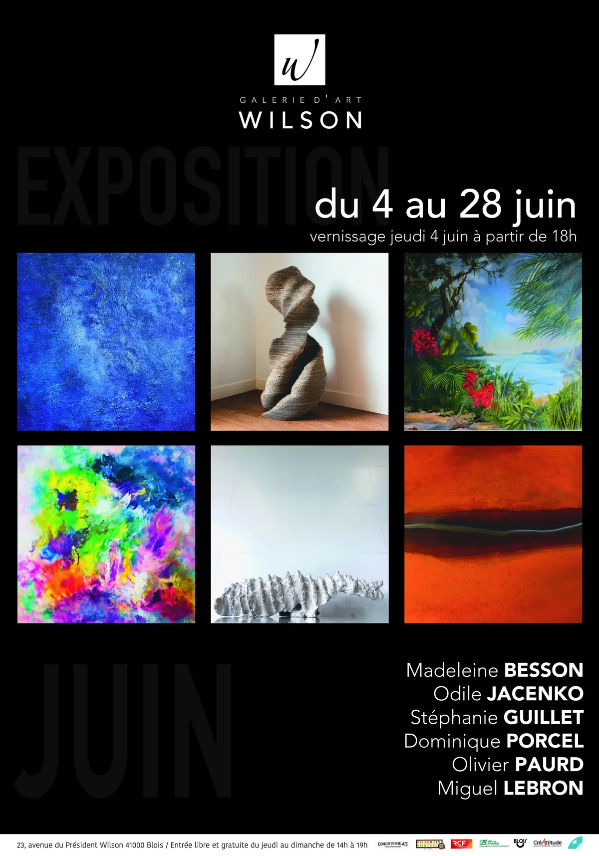 Exposition de Juin 2026 à la Galerie d’Art Wilson.