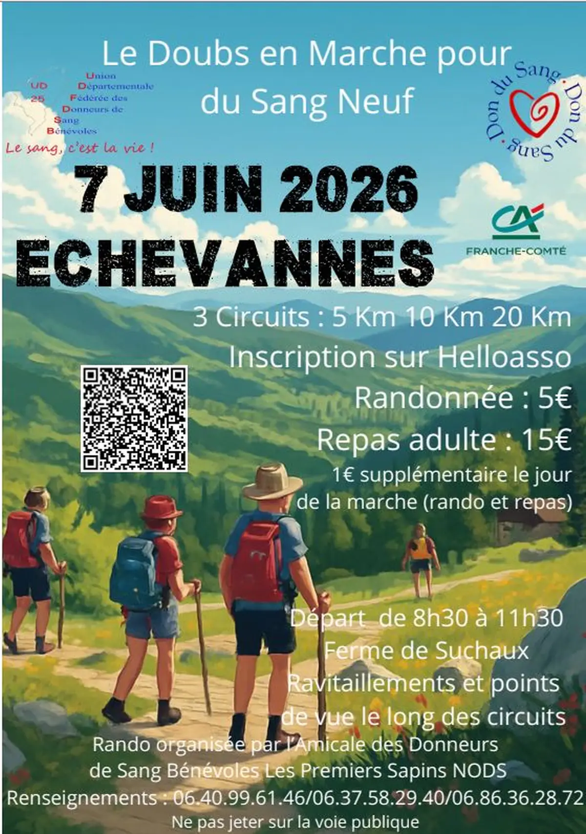 Le Doubs en marche pour du sang Neuf