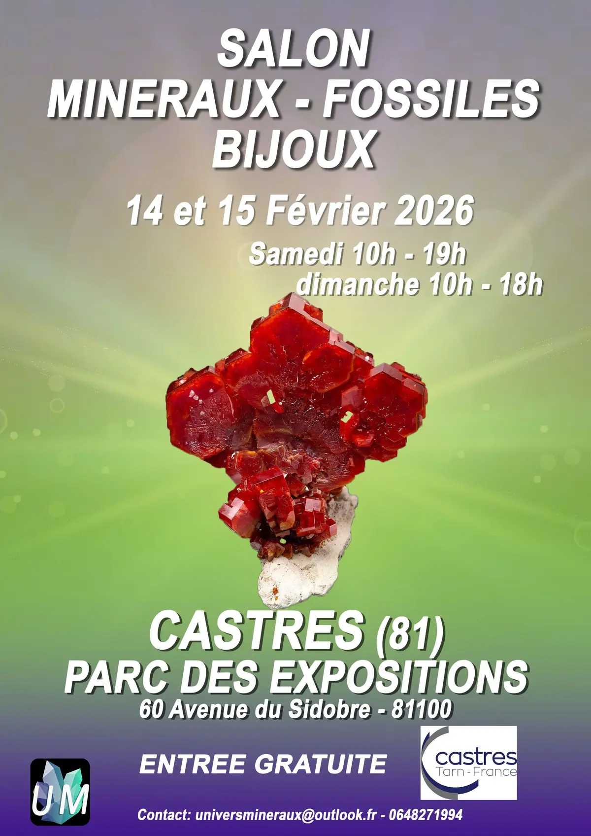 Salon minéraux, fossiles, bijoux de créateur.