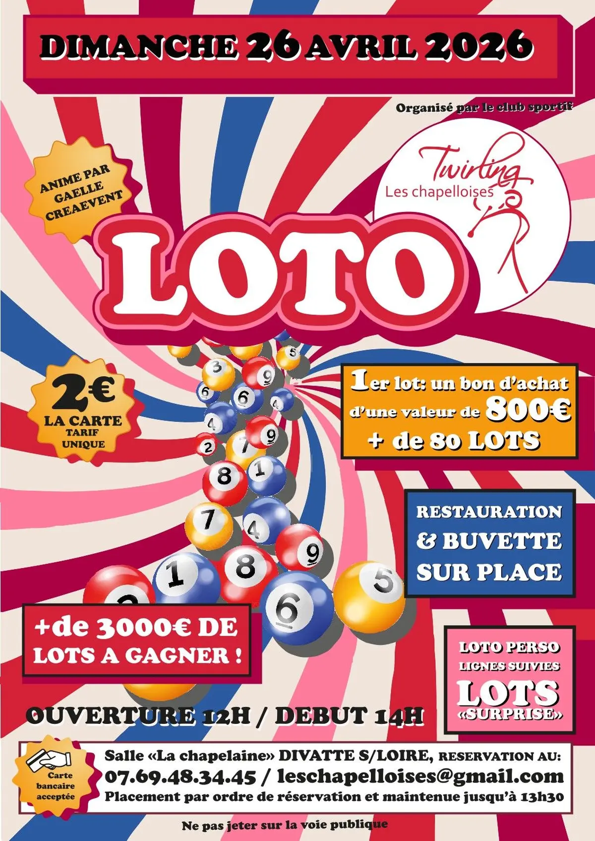 Loto du Club Twirling Les Chapelloises