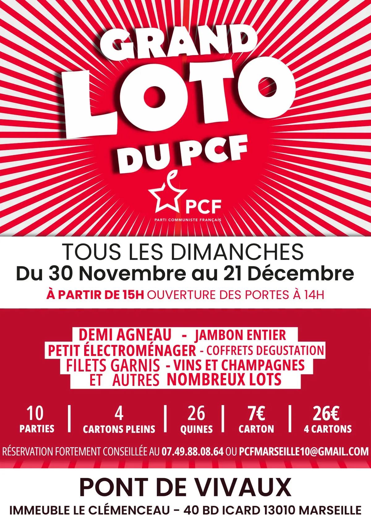 Loto familial du PCF Marseille 10°